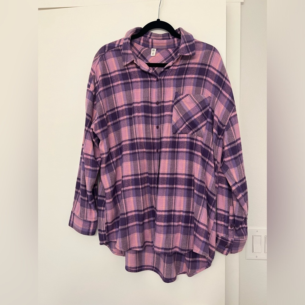 BP. Button up plaid boyfriend flannel
